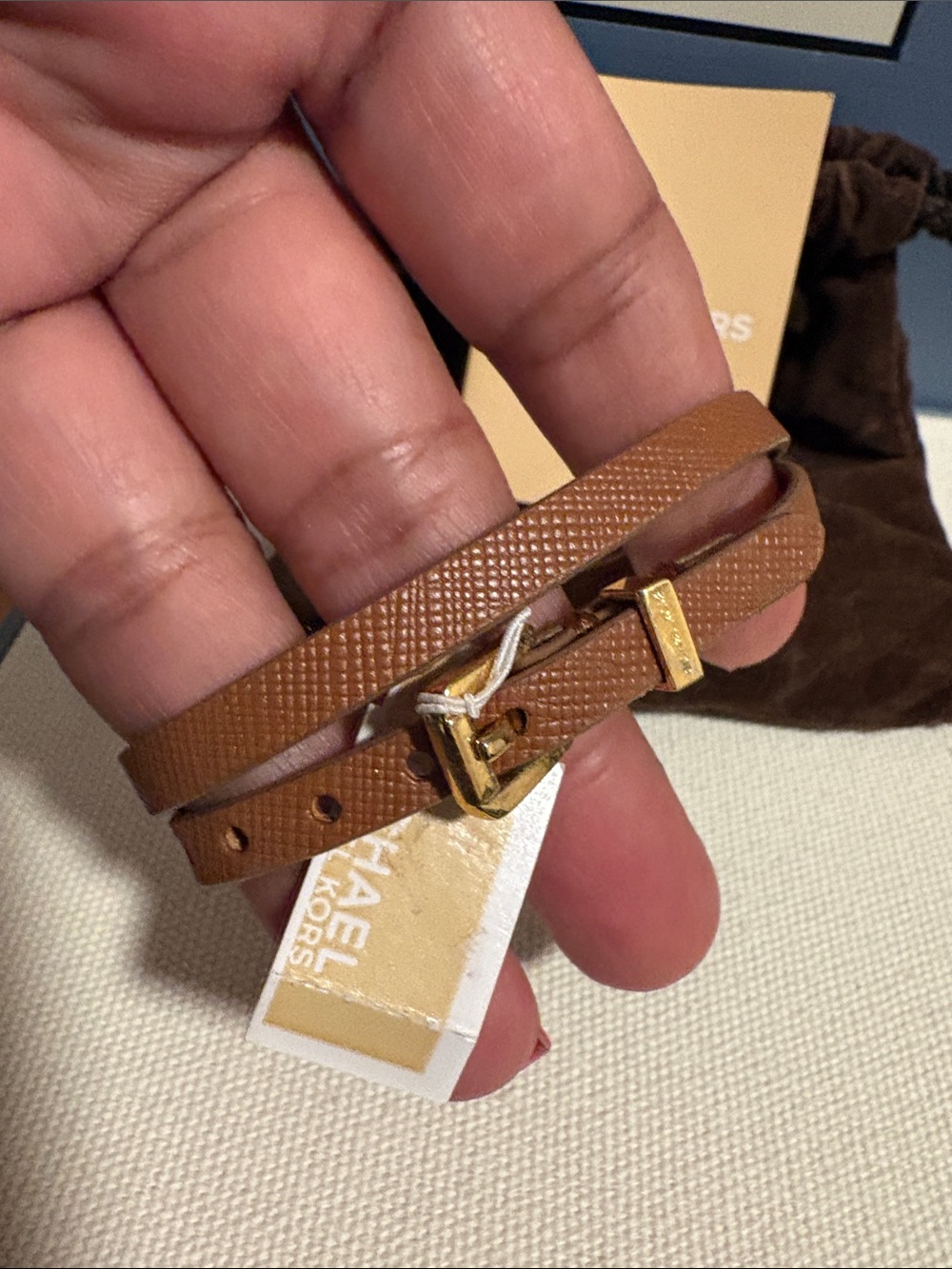 NWT Michael Kors Leather Wrap Bracelet With Dustbag - Picture 4 of 4